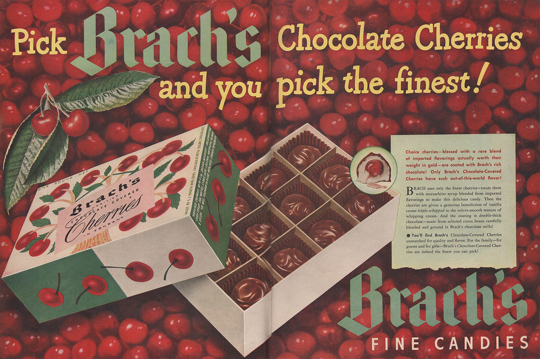 Advertisement for Brach's Chocolate covered cherries