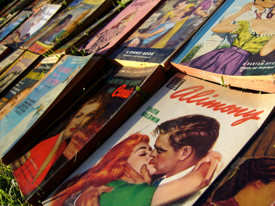 Covers of vintage romance novels