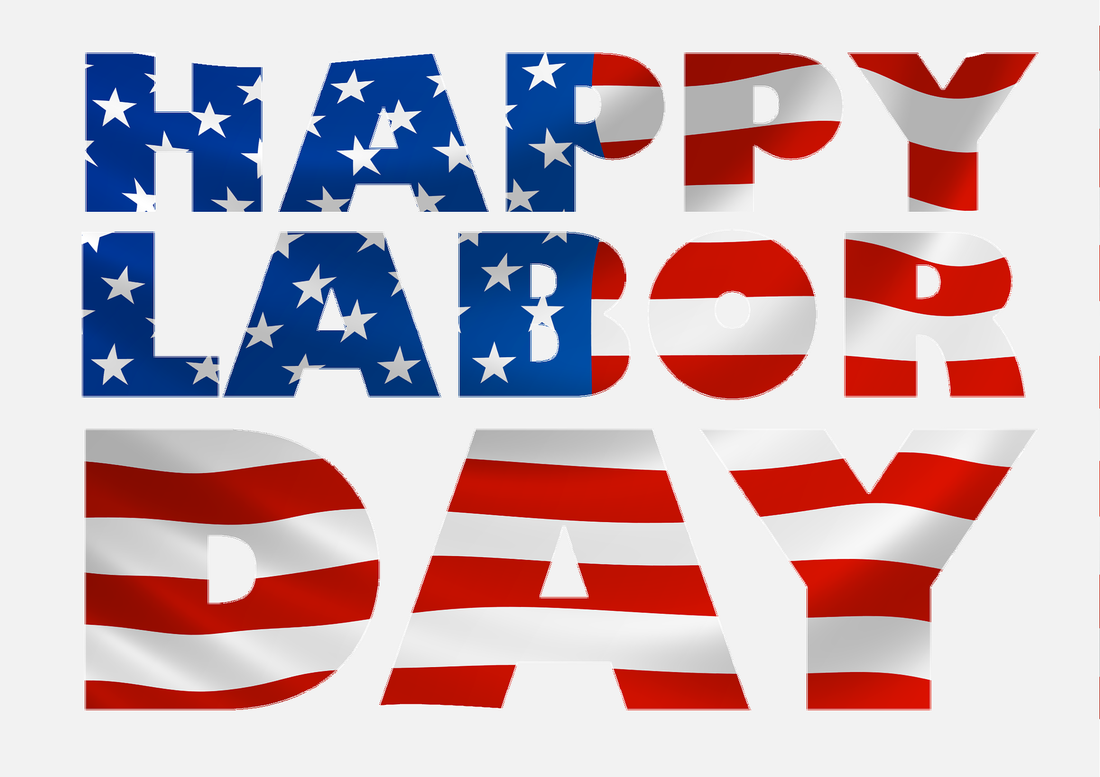 Happy Labor Day in flag colors