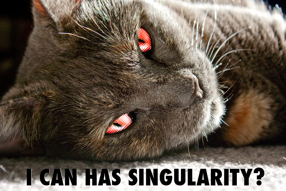 Cat glowing red eyes I CAN HAS SINGULARITY