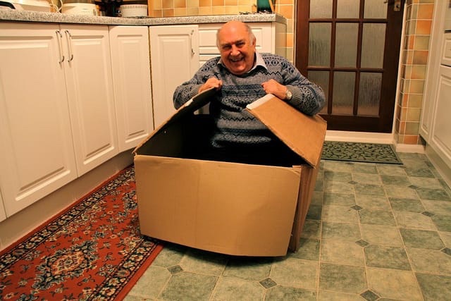 Man in box photo Boxing Day