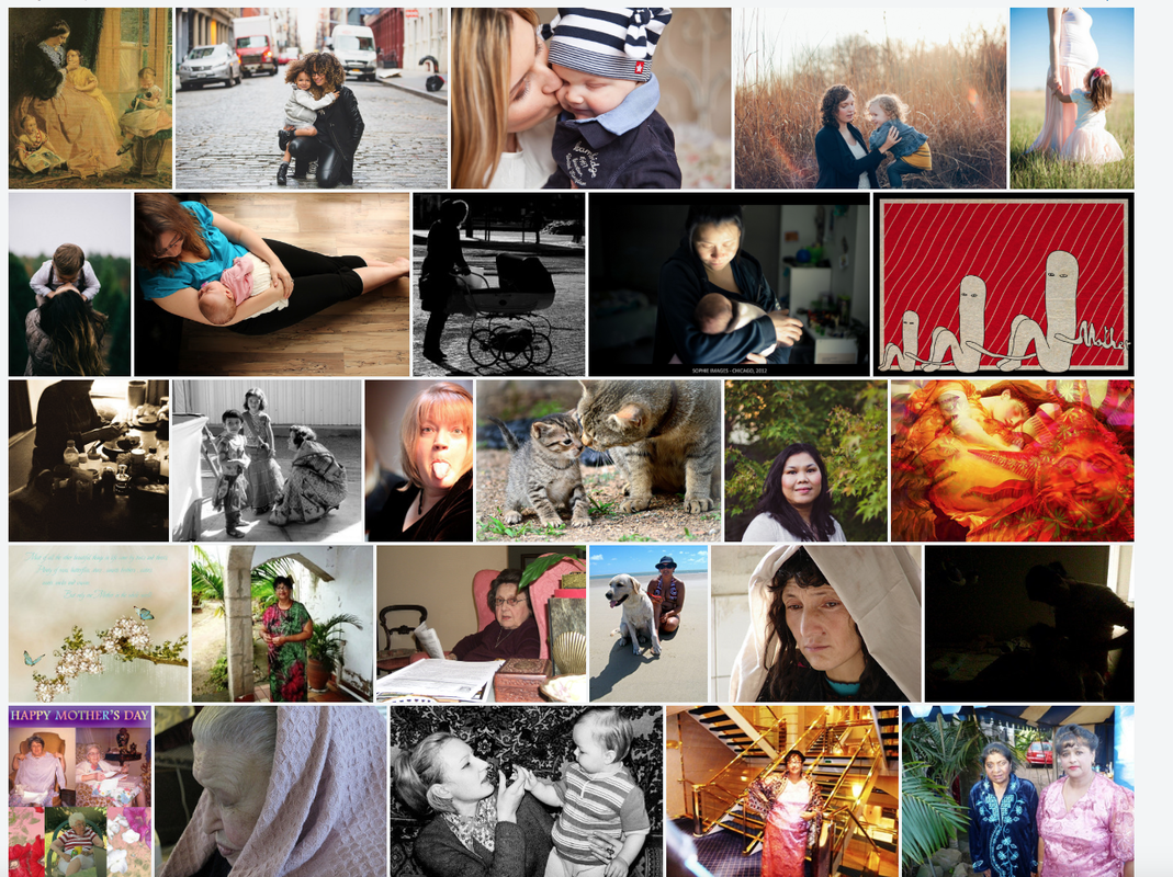 Collage of photos of different images of mothers 